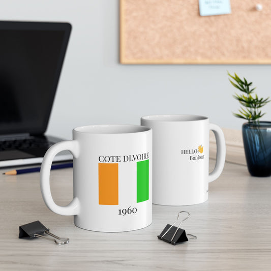 Cote Dlvoire Flag Mug – Independence 1960 Coffee Cup (11oz, 15oz) | African Heritage Gift