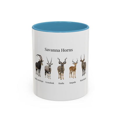 Savanna Horns Coffee Mug – African Wildlife Antelope Illustration (11oz/15oz)
