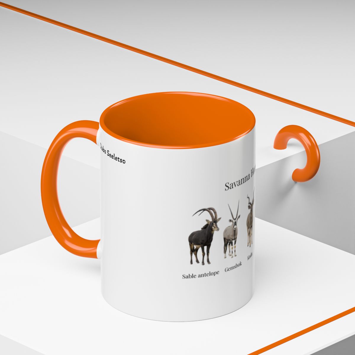 Savanna Horns Coffee Mug – African Wildlife Antelope Illustration (11oz/15oz)