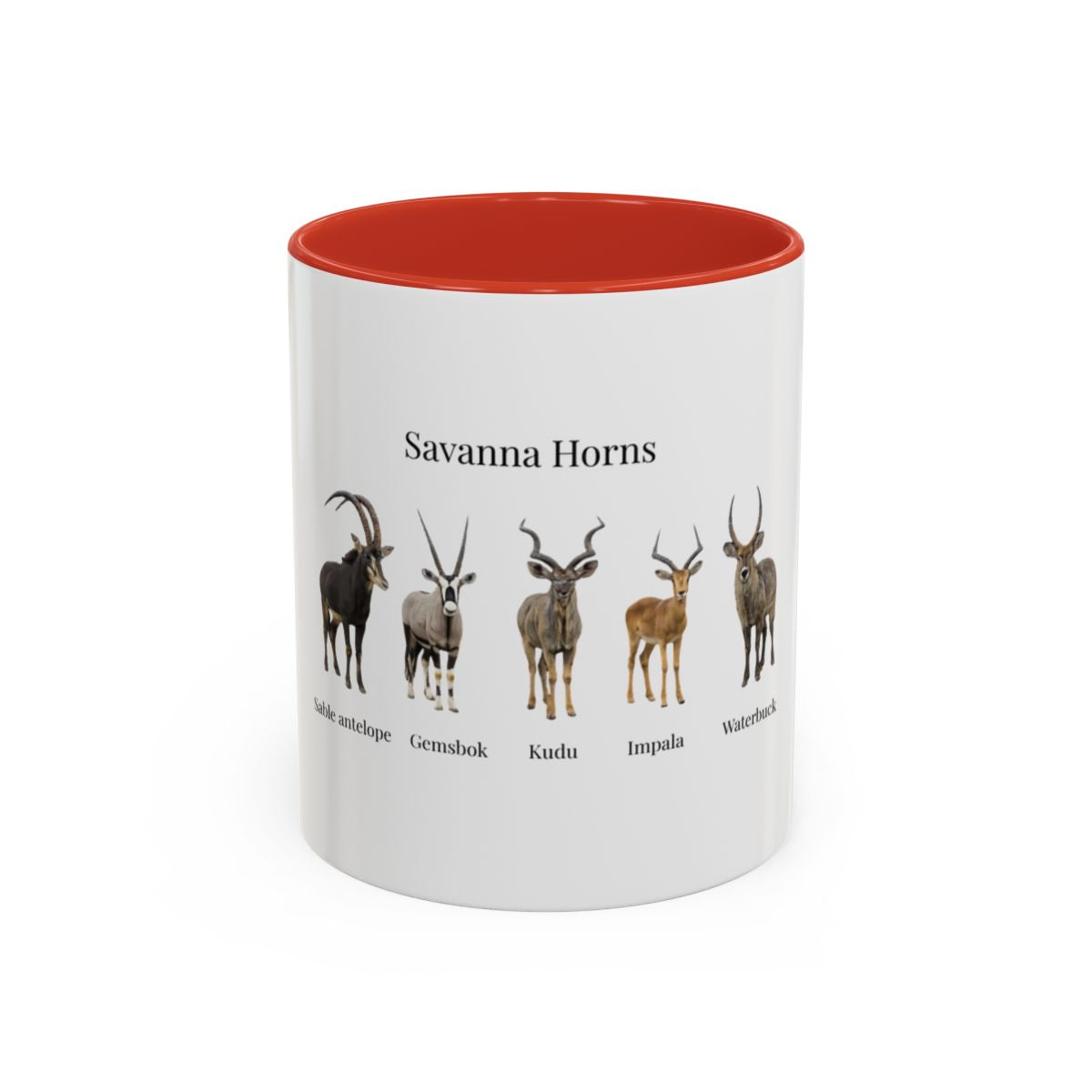 Savanna Horns Coffee Mug – African Wildlife Antelope Illustration (11oz/15oz)