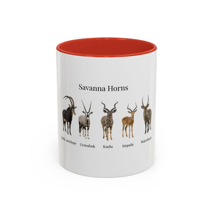 Savanna Horns Coffee Mug – African Wildlife Antelope Illustration (11oz/15oz)